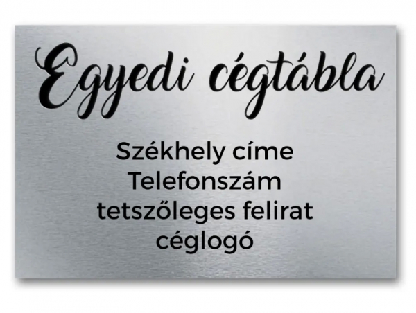 Egyedi névtábla lépcsőházi 4 x 10 cm méretben